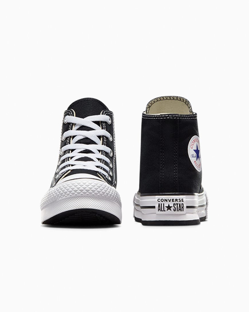 Zapatos Plataforma Converse Chuck Taylor All Star Lift Altas Niña Negras Blancas Negras | PE 7E58P0